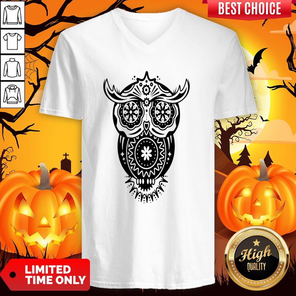The Mexican Owl Sugar Skulls Dia De Los Muertos Day Dead Shirt
