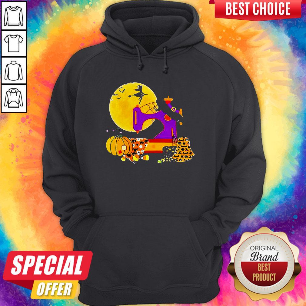 The Sewing Witch Pumpkin Blood Moon Halloween Shirt