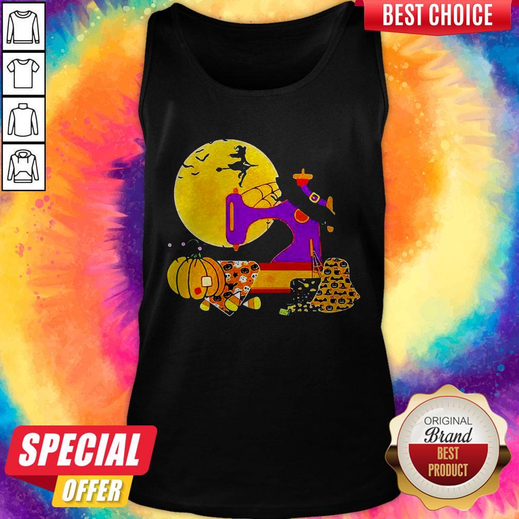 The Sewing Witch Pumpkin Blood Moon Halloween Shirt