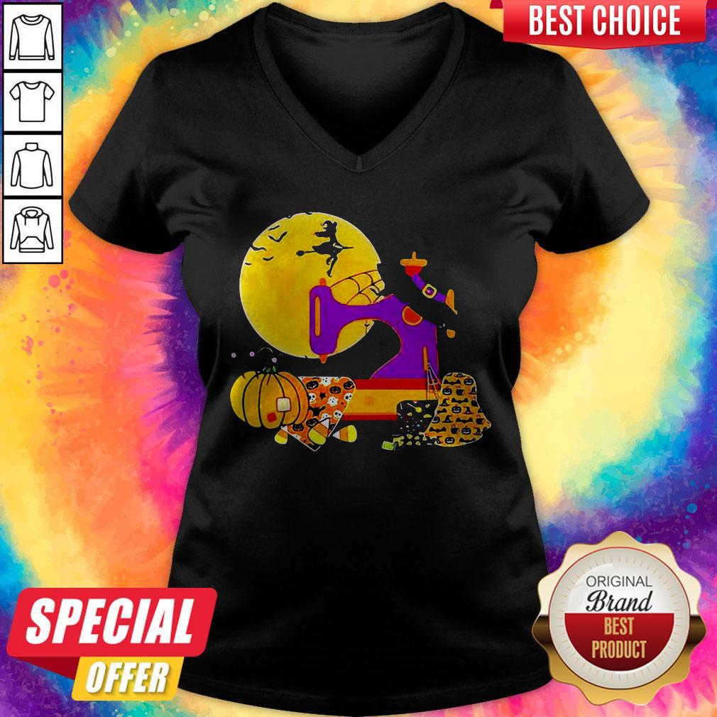 The Sewing Witch Pumpkin Blood Moon Halloween Shirt