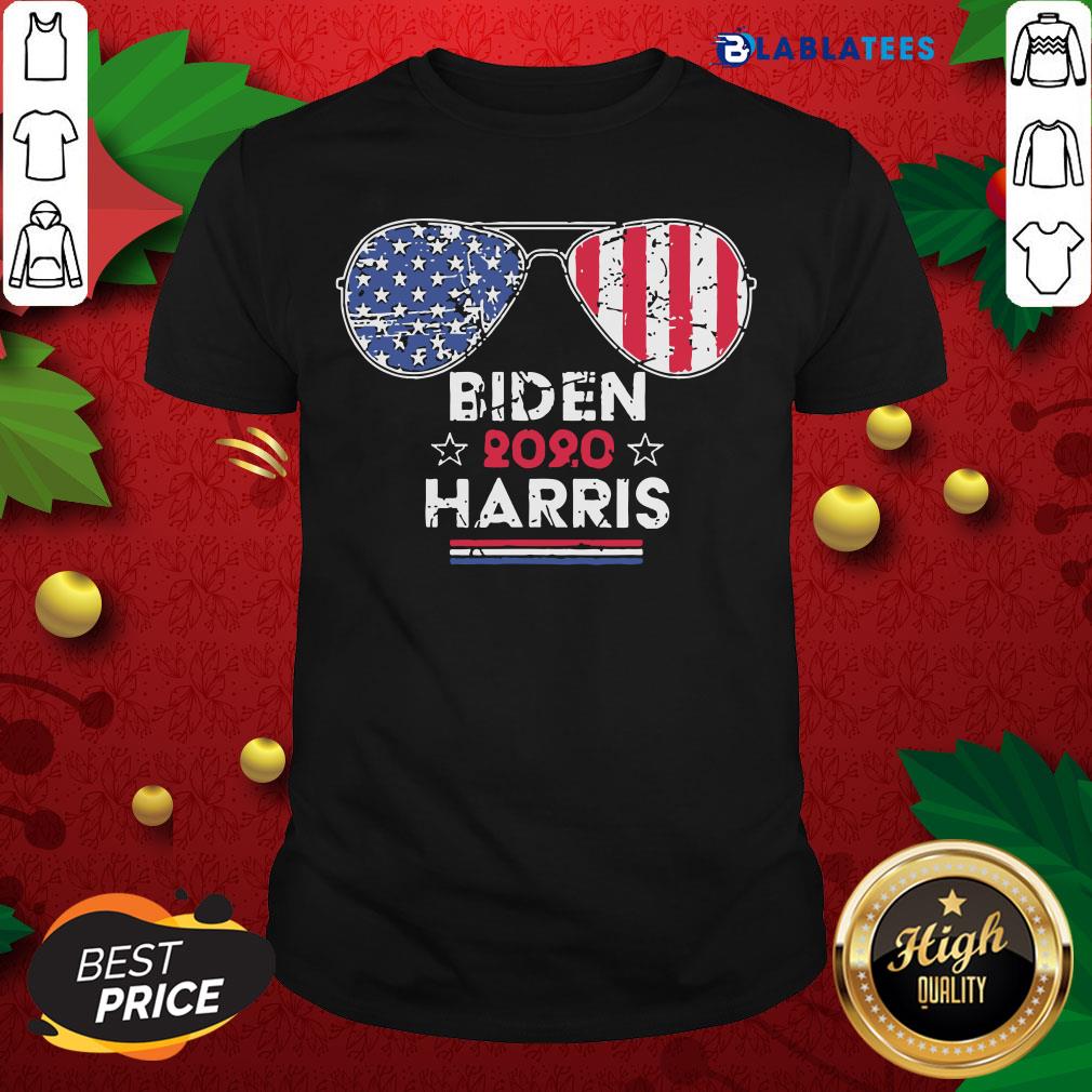Top 2020 Biden Harris Aviator Sunglasses American Flag Shirt