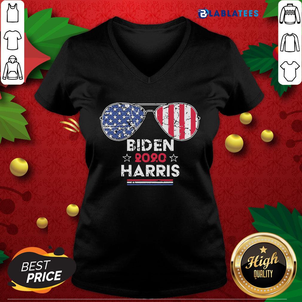 Top 2020 Biden Harris Aviator Sunglasses American Flag Shirt
