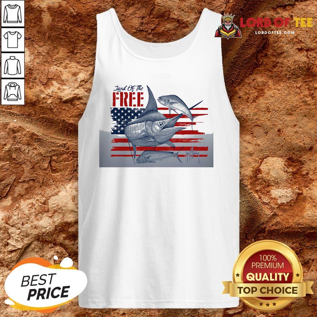 Top American Flag Land Of The Free Fish Shirt