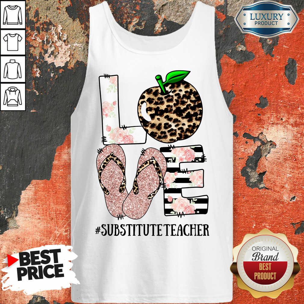 Top Apple Leopard Love Substitute Teacher Shirt