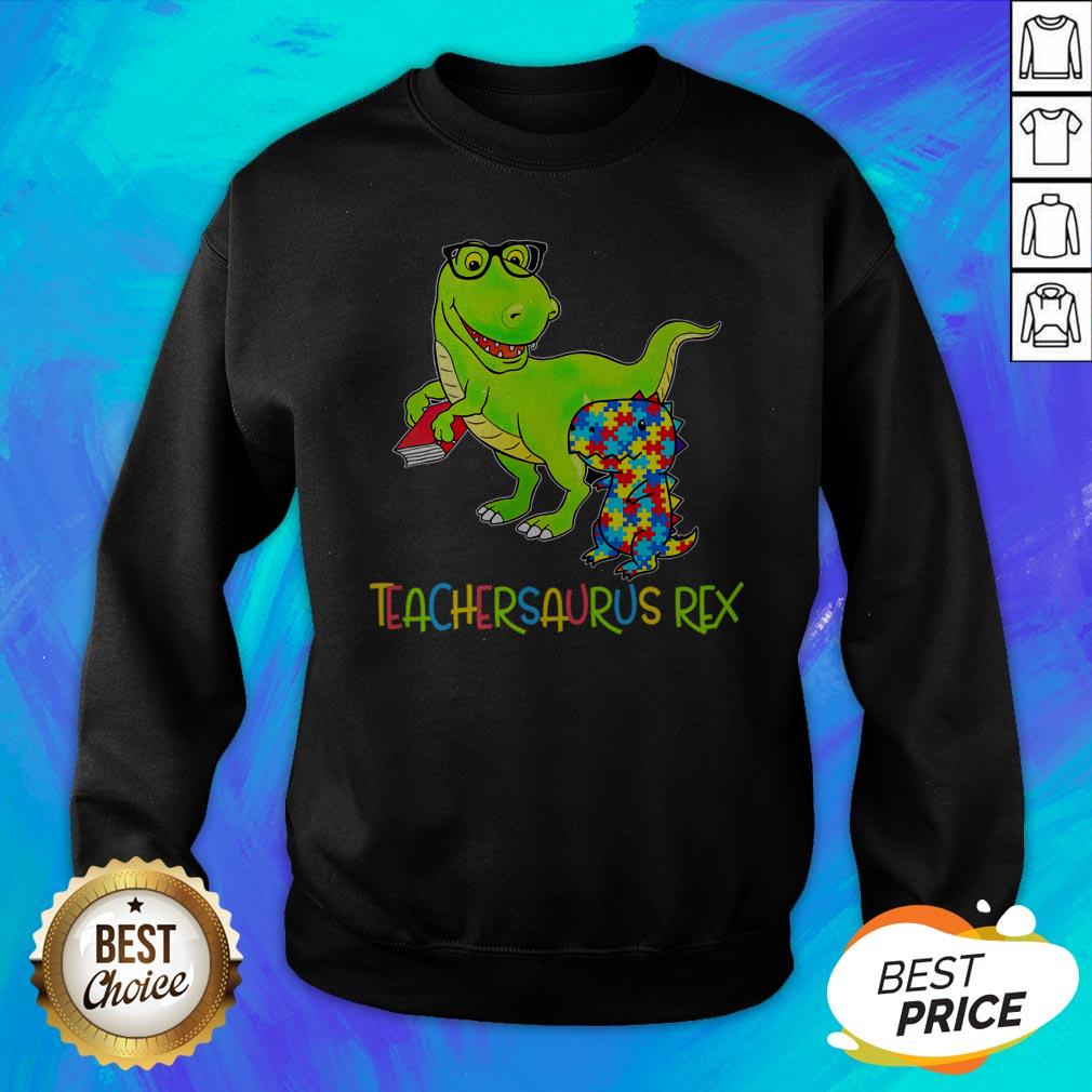 Top Autism TeacherSaurus Rex T-Shirt