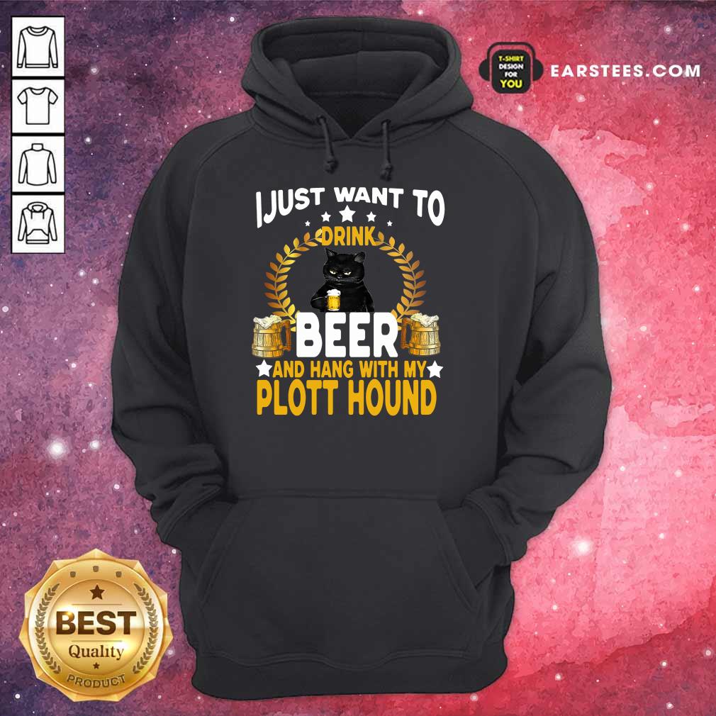 Top Black Cat I Just Want To Drink Beer Shirt