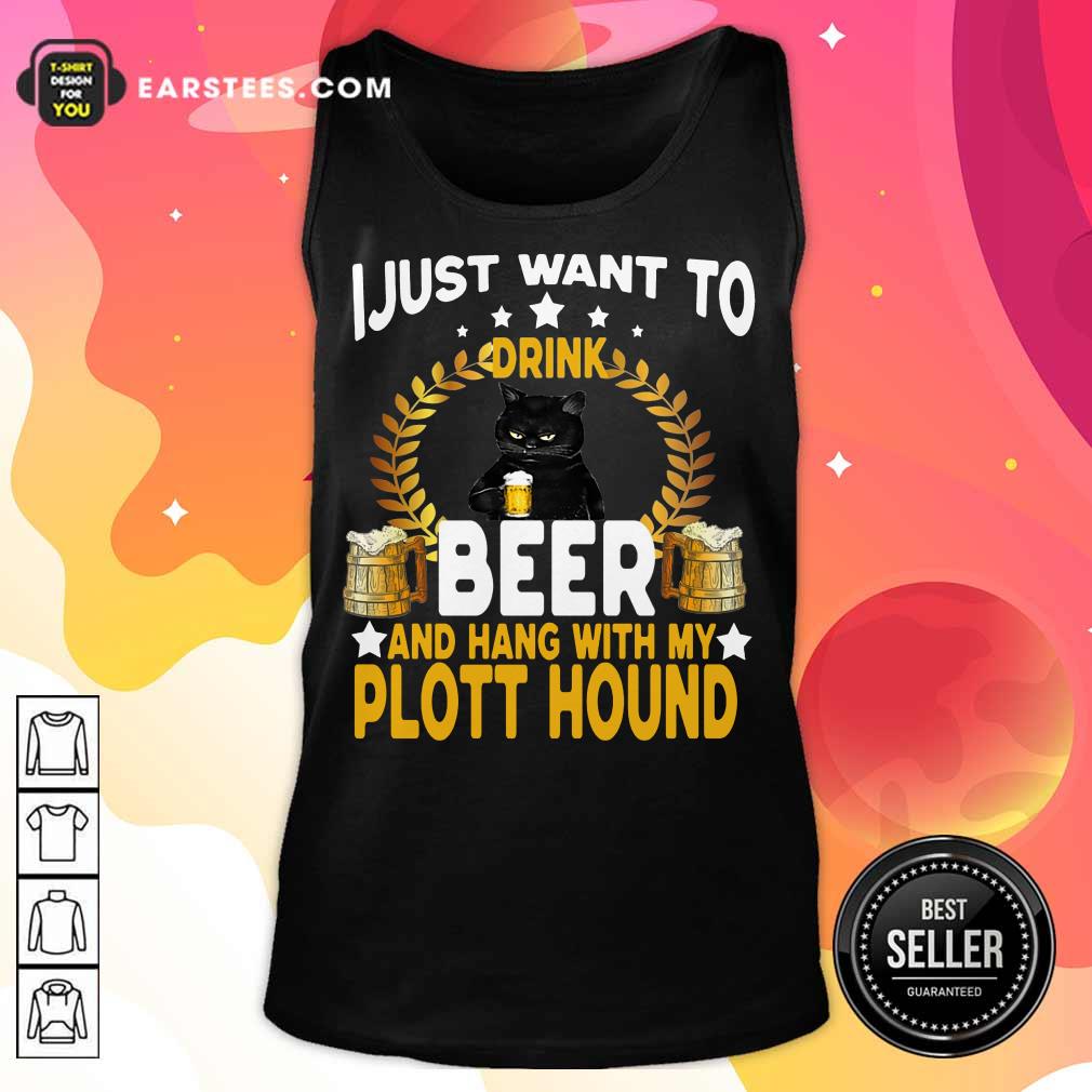 Top Black Cat I Just Want To Drink Beer Shirt