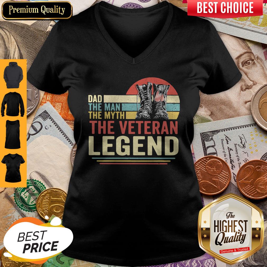 Top Dad The Man The Myth The Veteran Legend Vintage Shirt