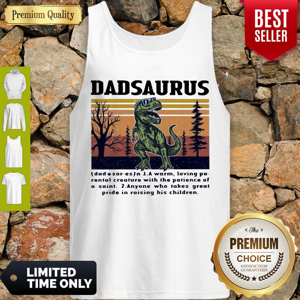 Top Dadasaurus A Warm Loving Retro Navy Dadasaurus Definition Vintage Shirt