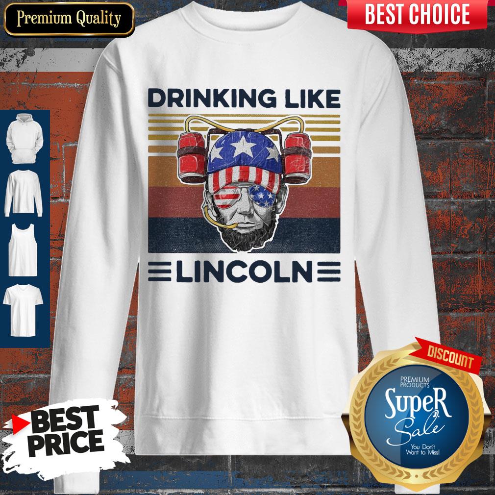 Top Drinking Like Abraham Lincoln American Flag Independence Day Shirt
