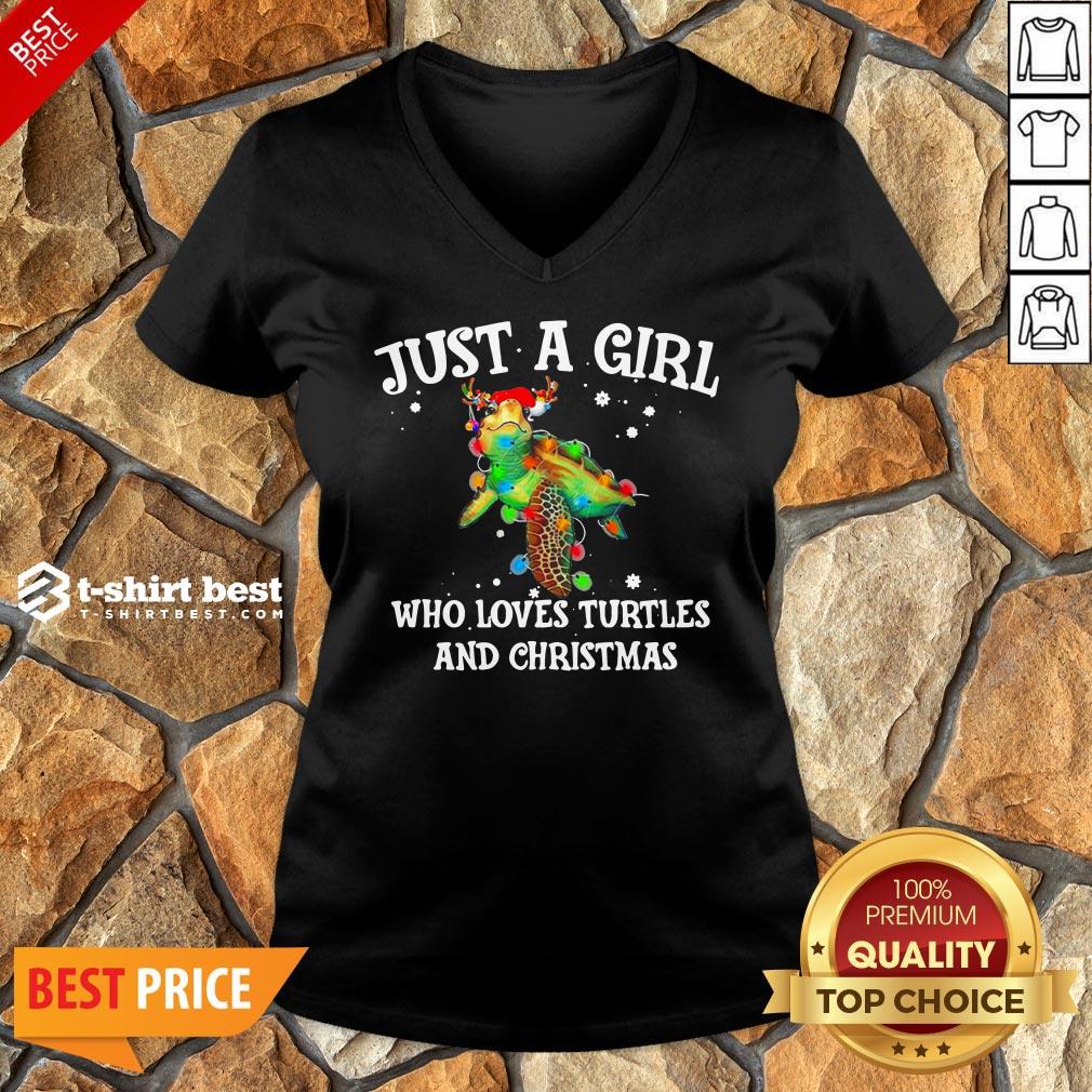 Top Just A Girl Who Loves Turtles And Christmas Shirt