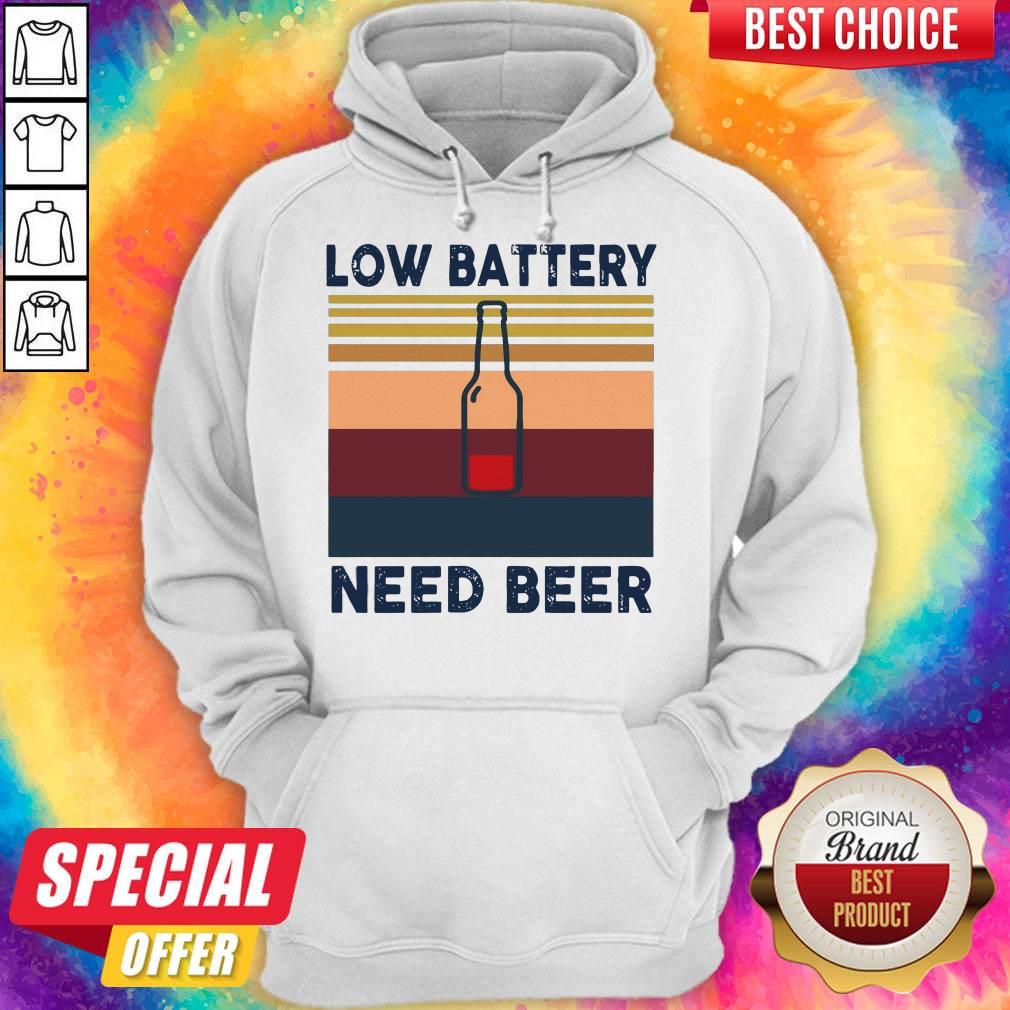 Top Low Battery Need Beer Vintage Retro Shirt