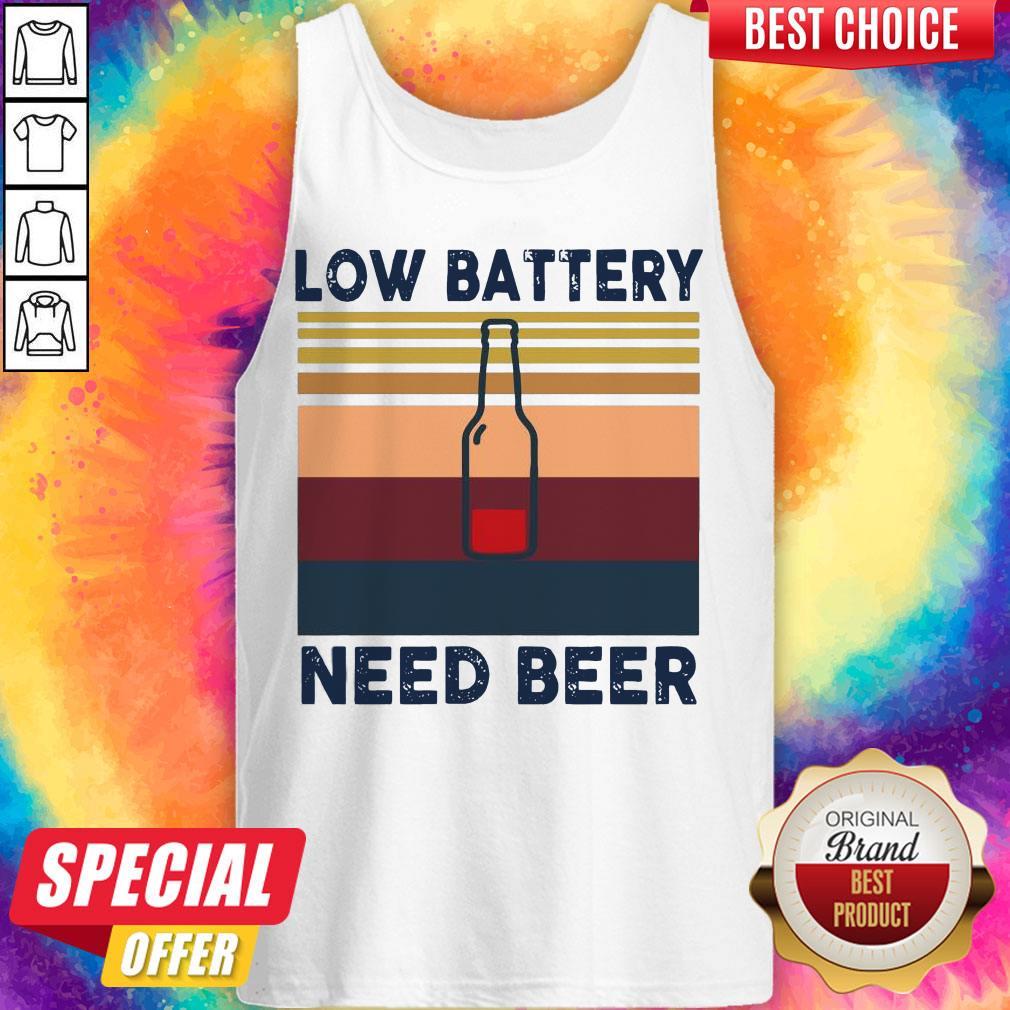Top Low Battery Need Beer Vintage Retro Shirt