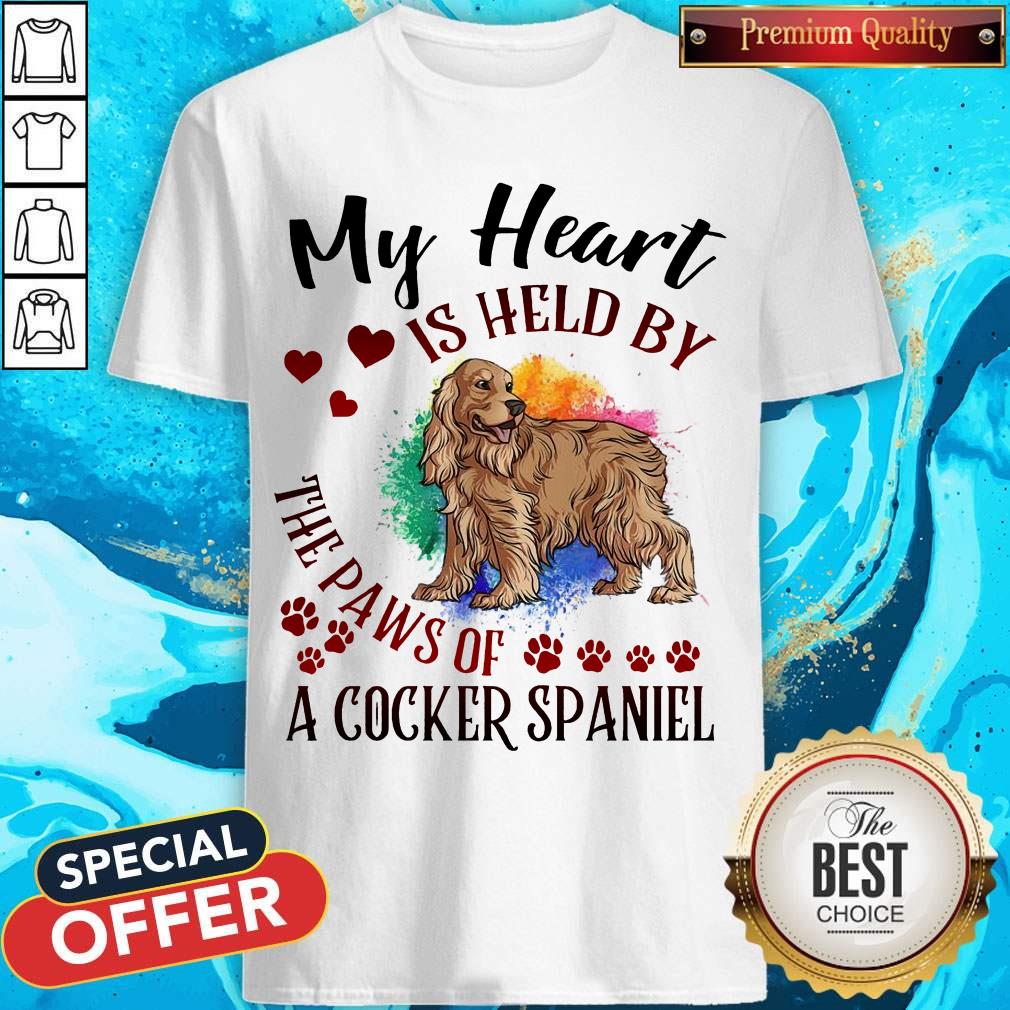 Top My Heart Is Held By The Paws Of A Cocker Spaniel Shirt
