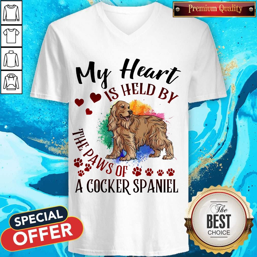 Top My Heart Is Held By The Paws Of A Cocker Spaniel Shirt