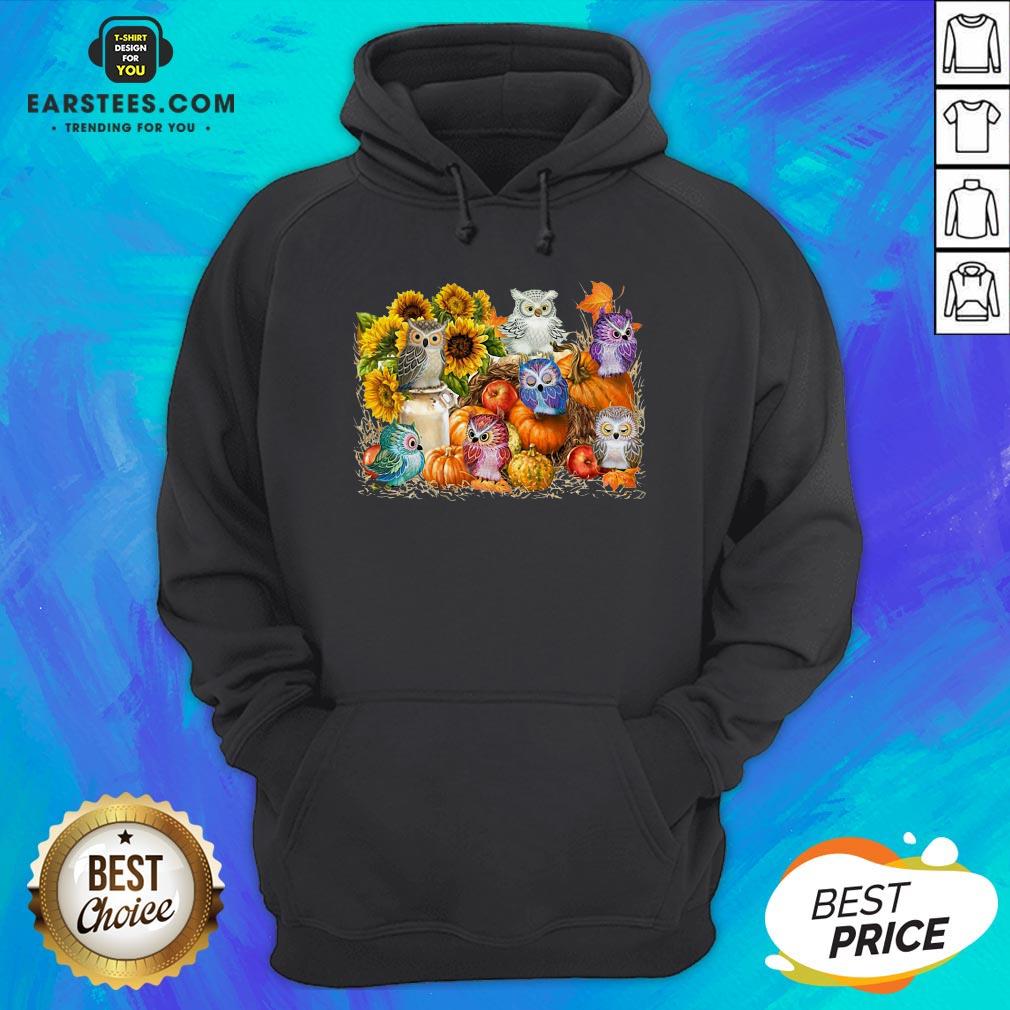 Top Owls Pumpkin Sunflower Halloween Shirt