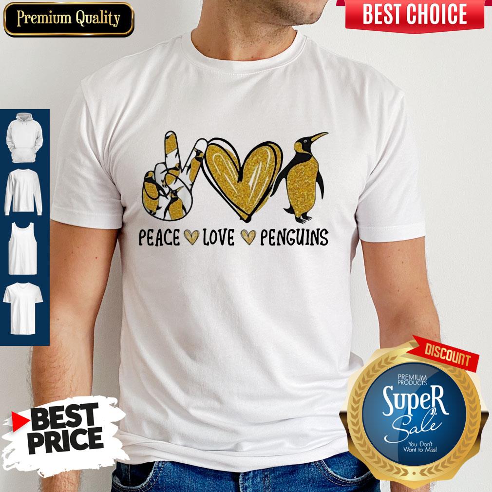 Top Peace Love Penguins Heart Shirt
