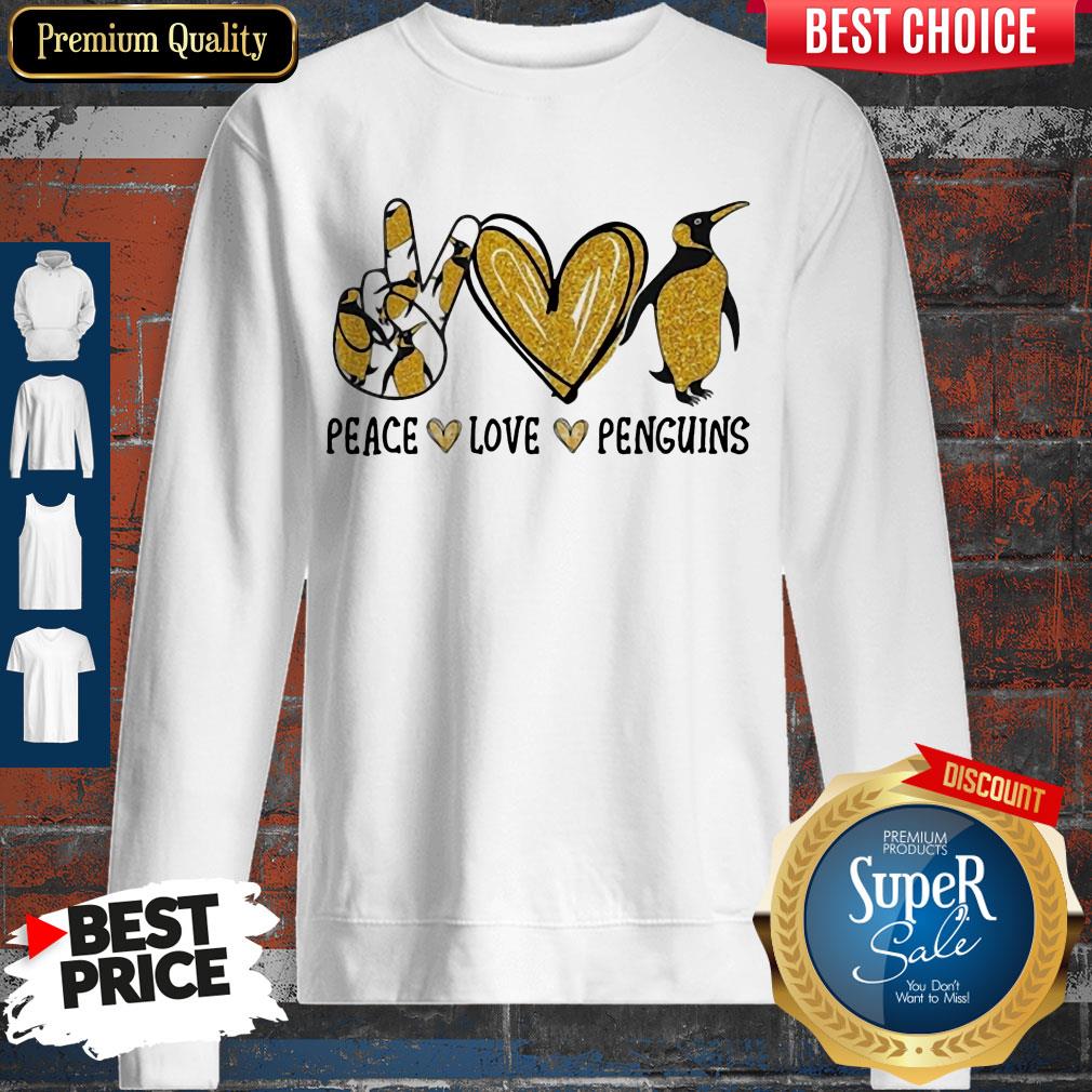 Top Peace Love Penguins Heart Shirt