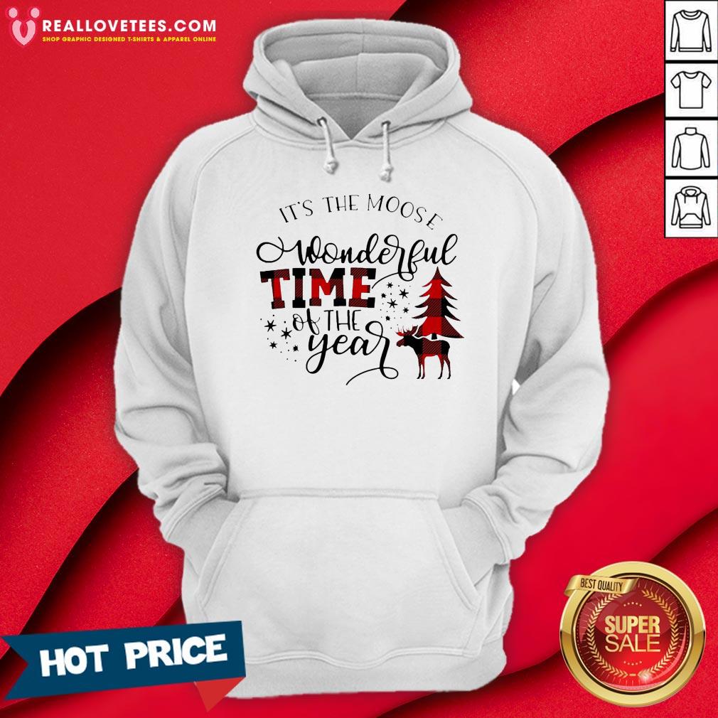 Top Plaid It’s The Moose Wonderful Time Of The Year Christmas Shirt