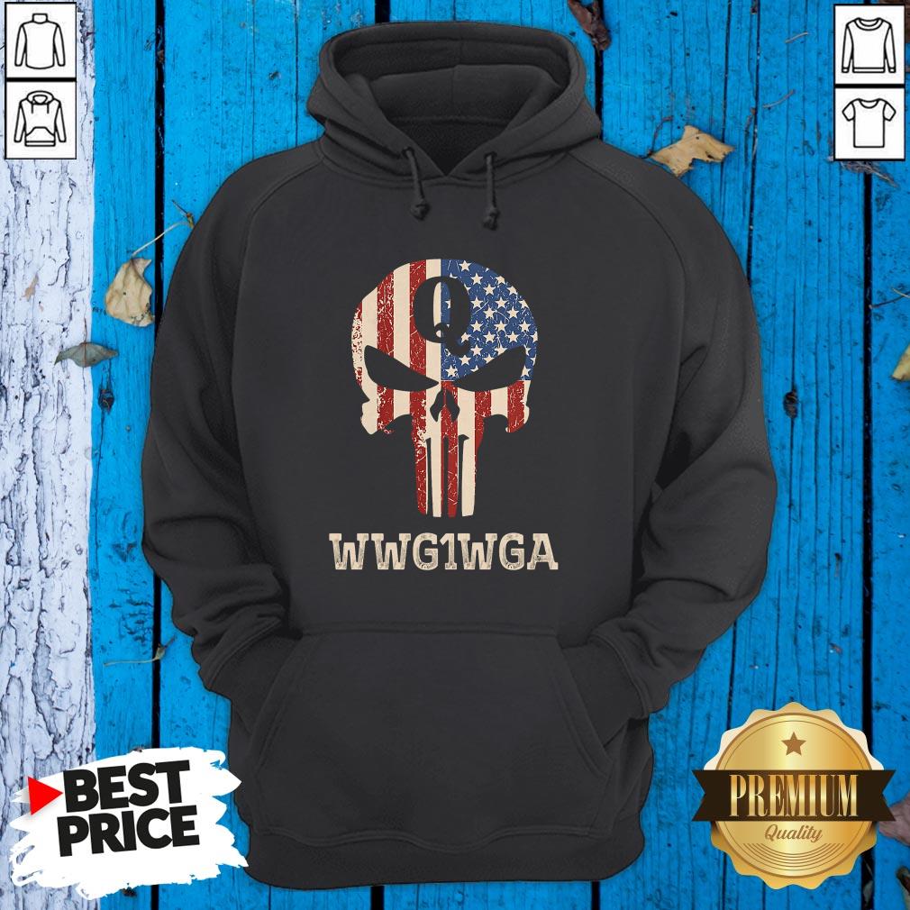 Top Q Wwg1wga Skull American Flag Shirt