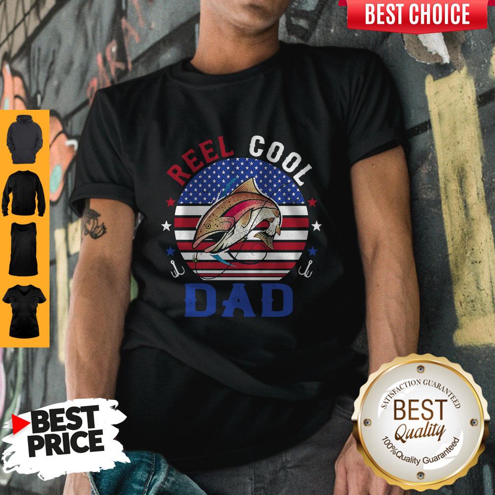 Top Reel Cool Dad Fishing American Flag Vintage Shirt