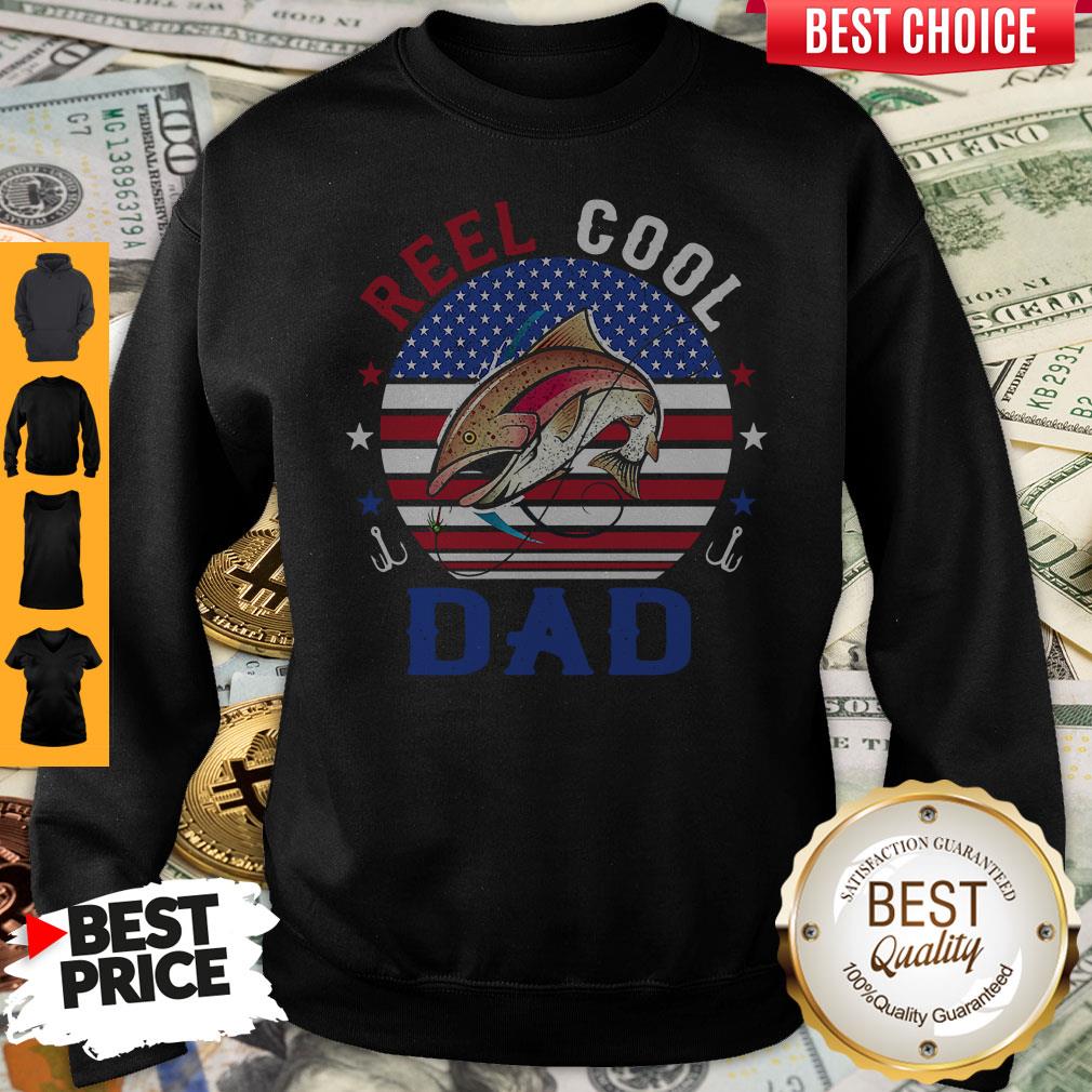 Top Reel Cool Dad Fishing American Flag Vintage Shirt