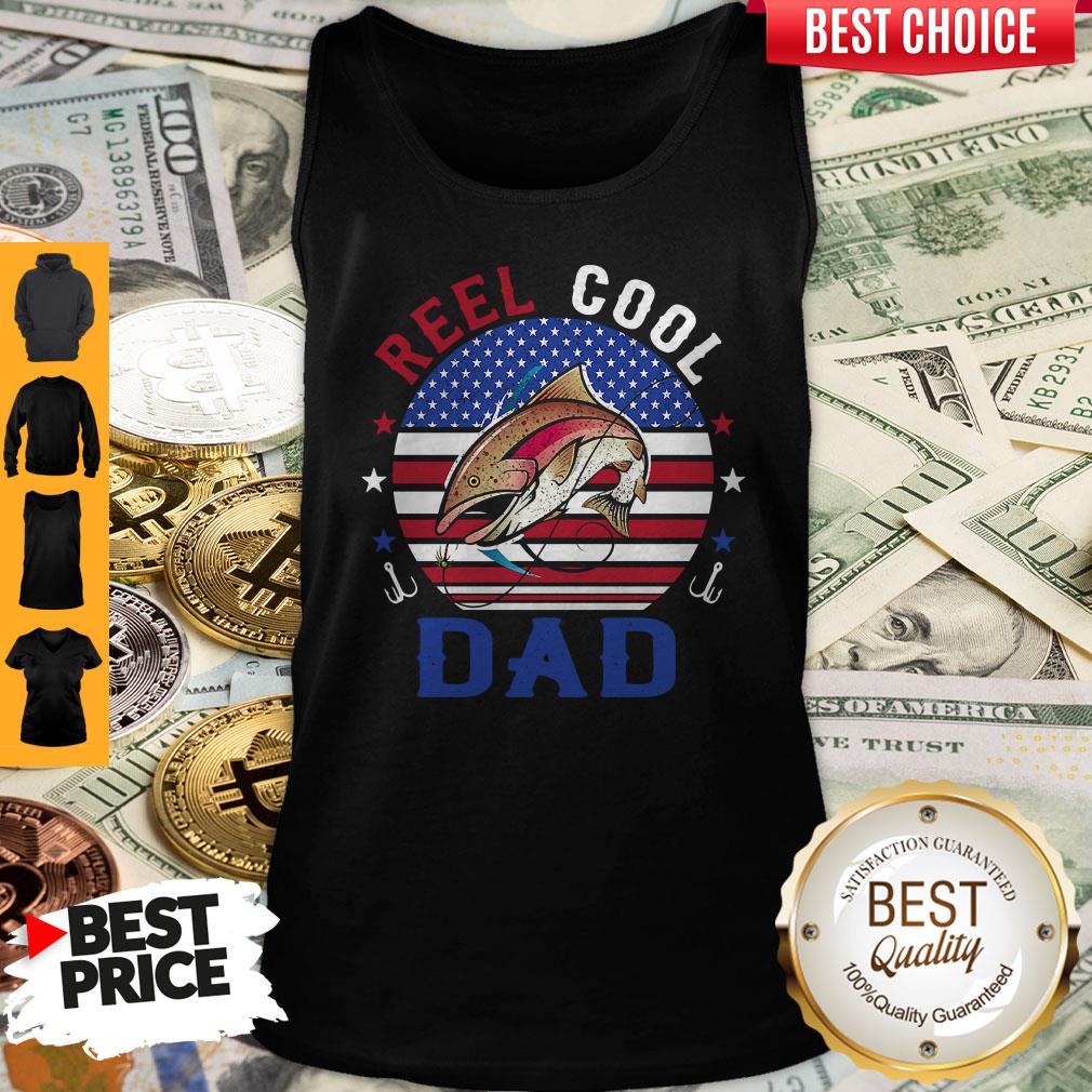 Top Reel Cool Dad Fishing American Flag Vintage Shirt