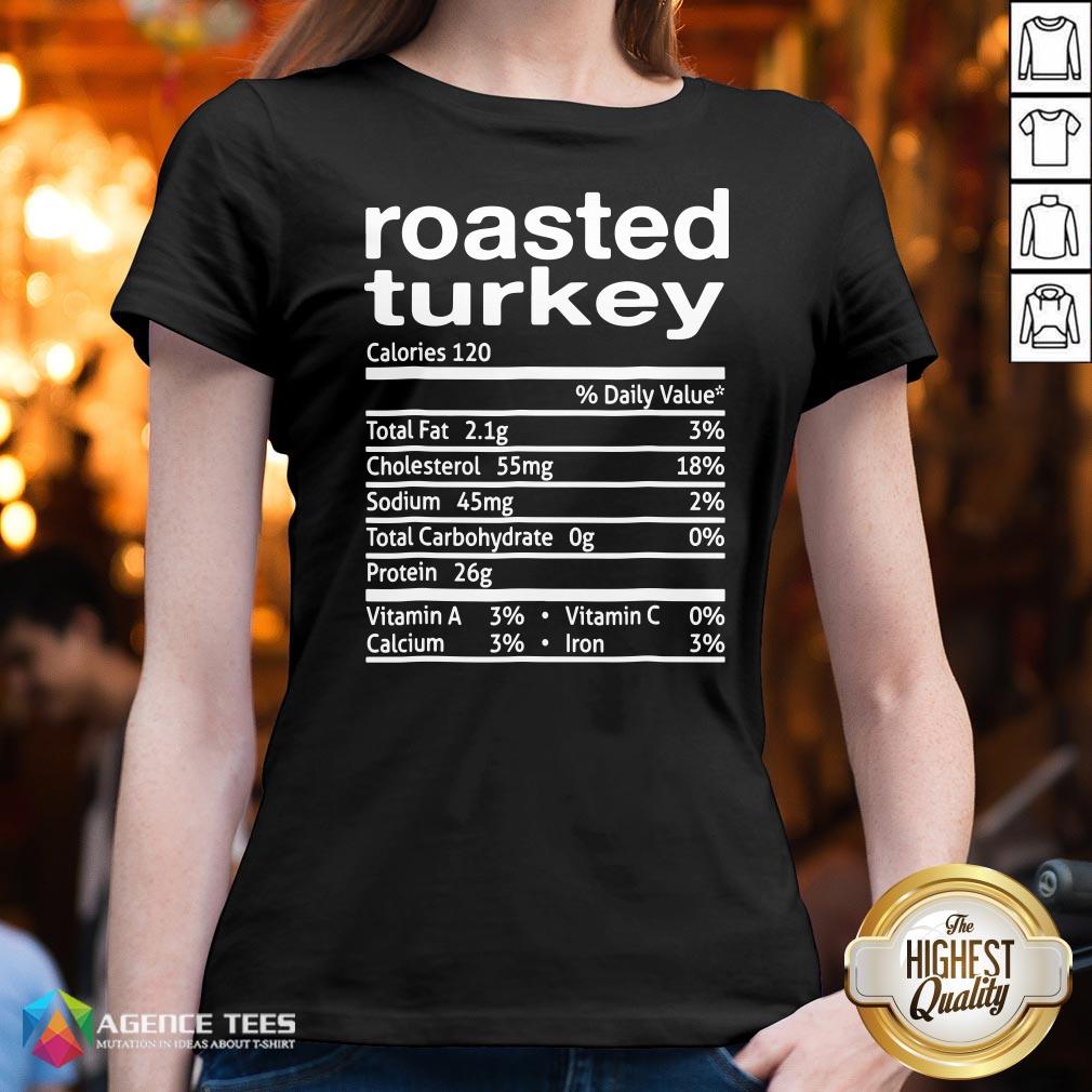Top Roasted Turkey Nutrition Facts 2020 Thanksgiving Christmas Shirt