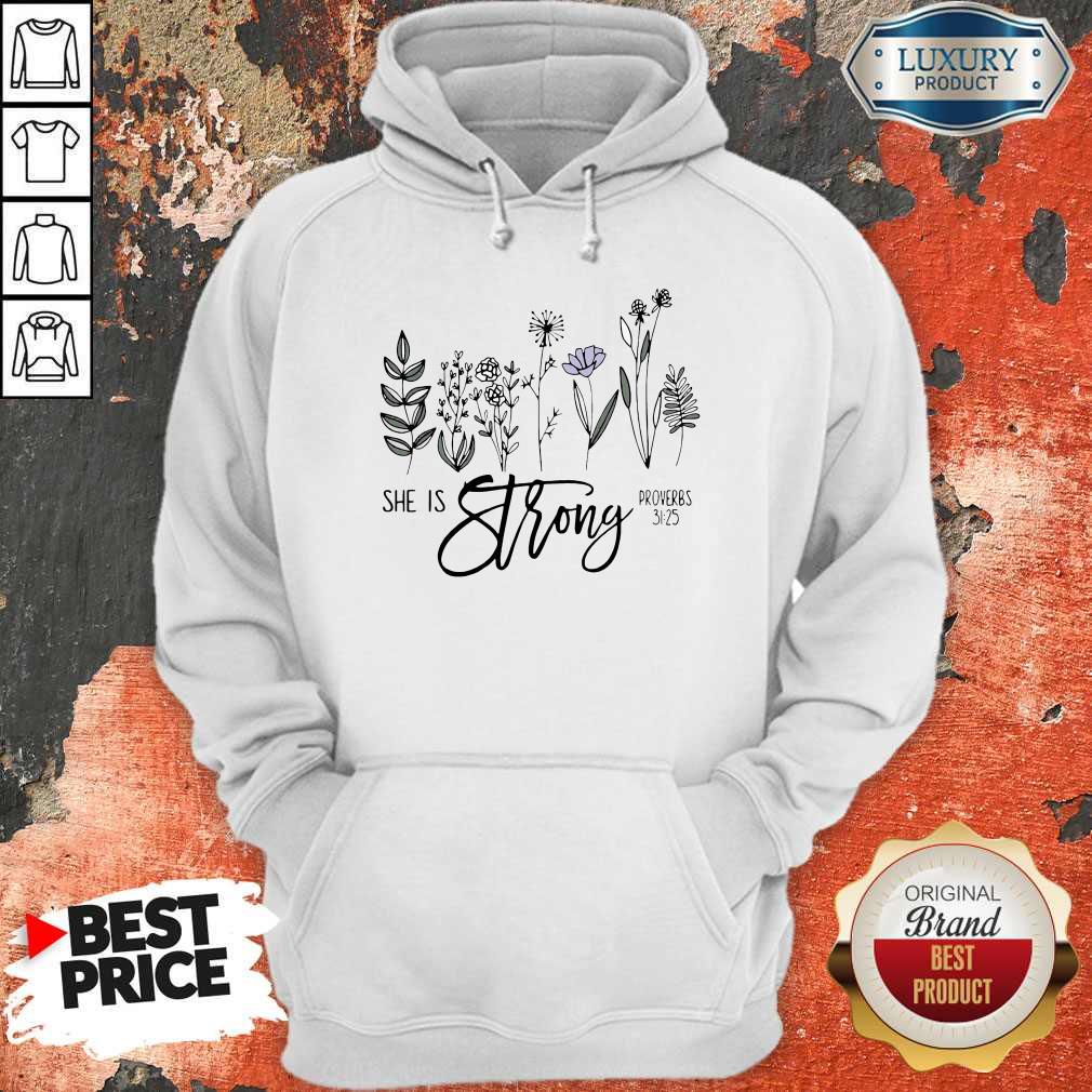 Top She Is Strong Flowers Shirt