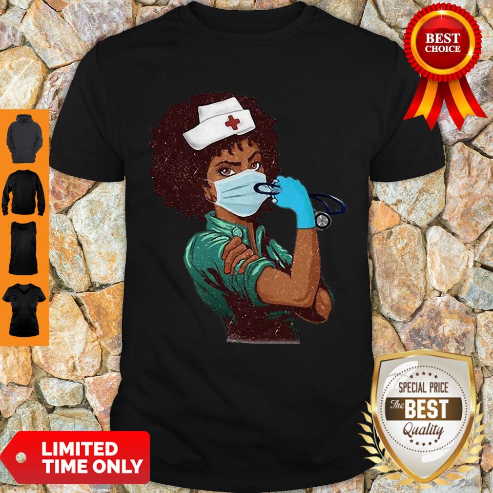 Top Strong Women Black Nurse Shirt