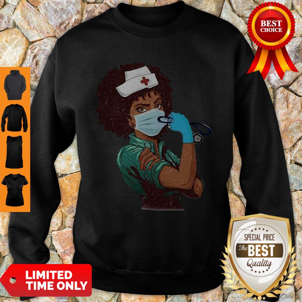 Top Strong Women Black Nurse Shirt