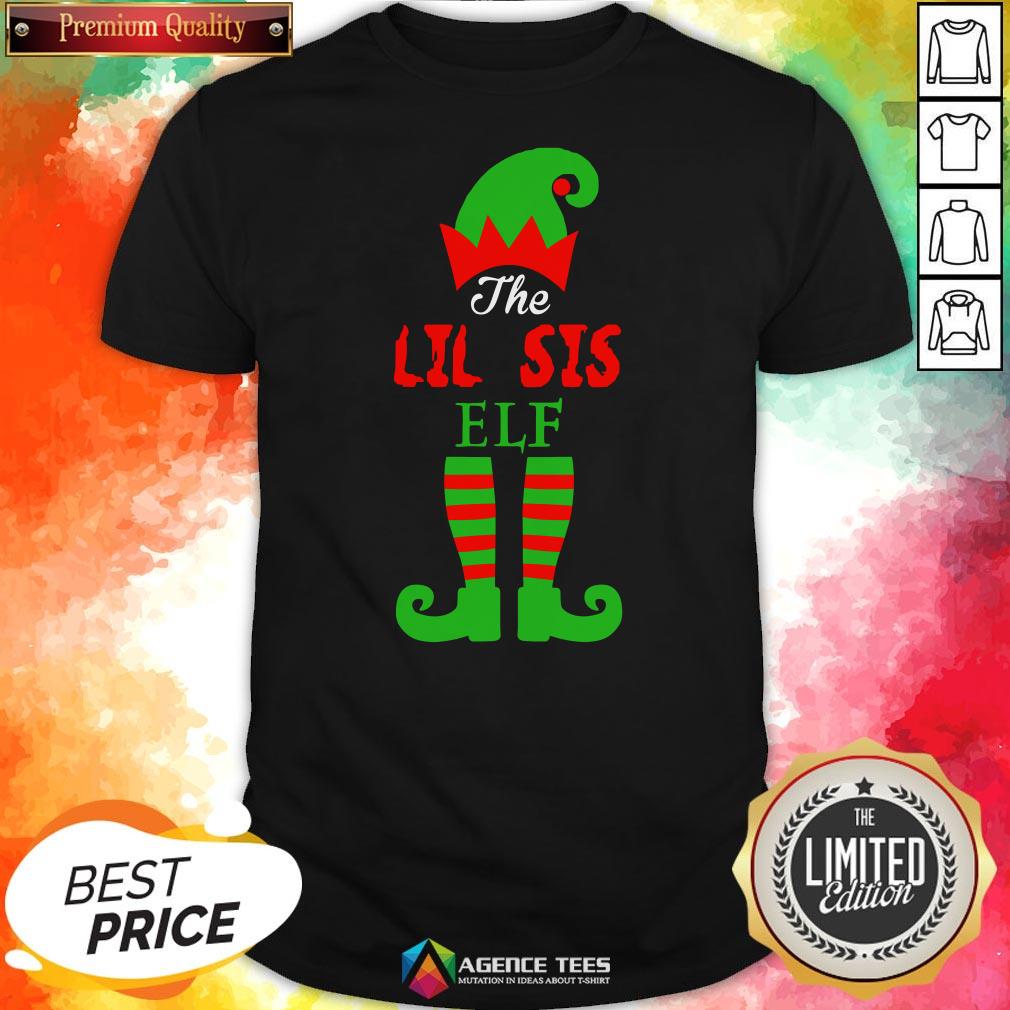 Top The Lil Sis Elf Christmas Funny Shirt