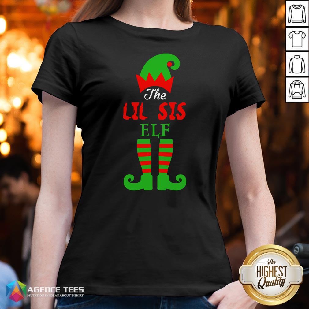 Top The Lil Sis Elf Christmas Funny Shirt