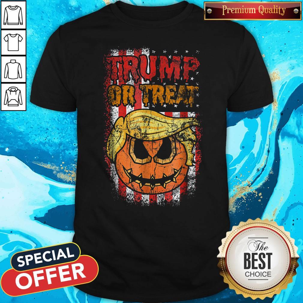 Top Trump Or Treat American Flag Halloween Shirt