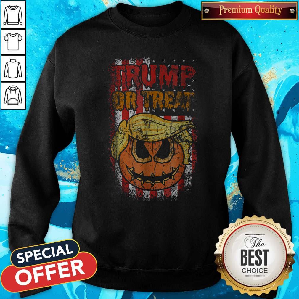 Top Trump Or Treat American Flag Halloween Shirt