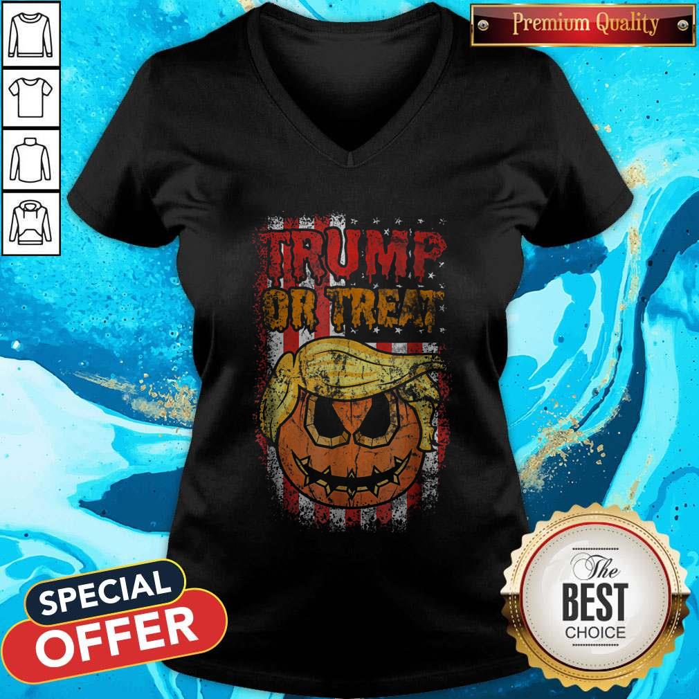 Top Trump Or Treat American Flag Halloween Shirt