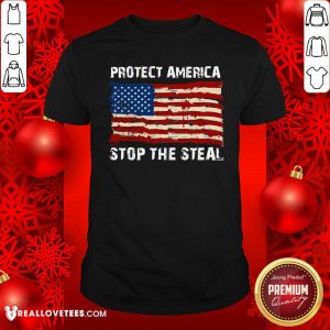 Funny Protect America Stop The Steal Voter Fraud Trump 2020 Us Flag Shirt