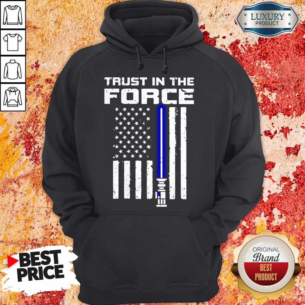 Trust In The Force American Blue Lightsaber Police Flag Shirt