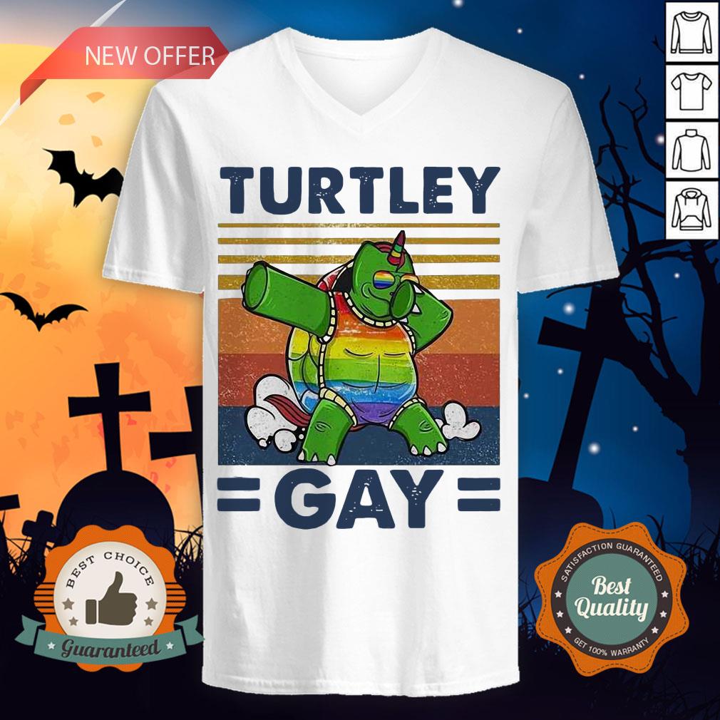 Turtley Gay Turtle Dabbing LGBT Vintage Shirt