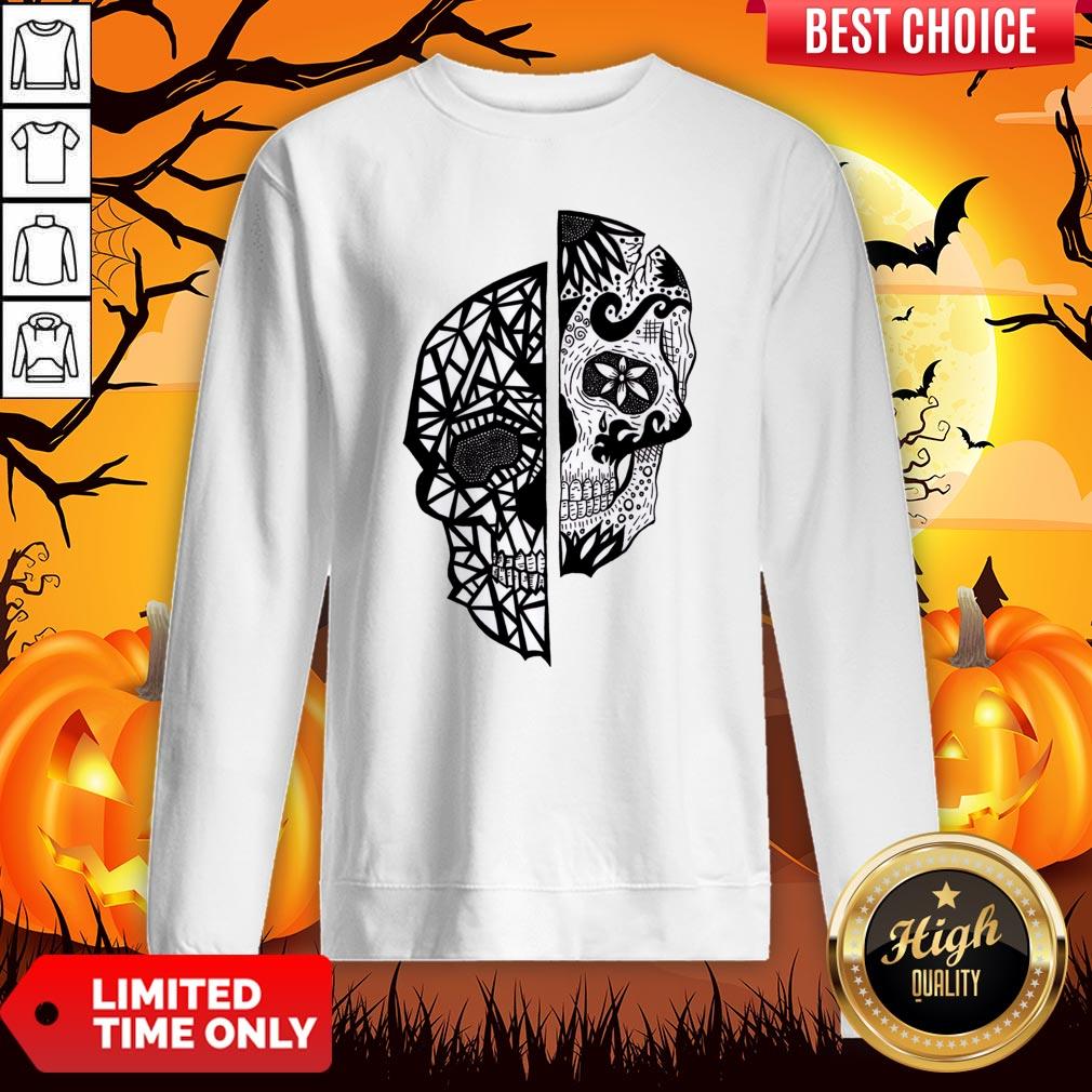 Two Faces Sugar Skull Dia De Los Muertos Day Of The Dead Shirt