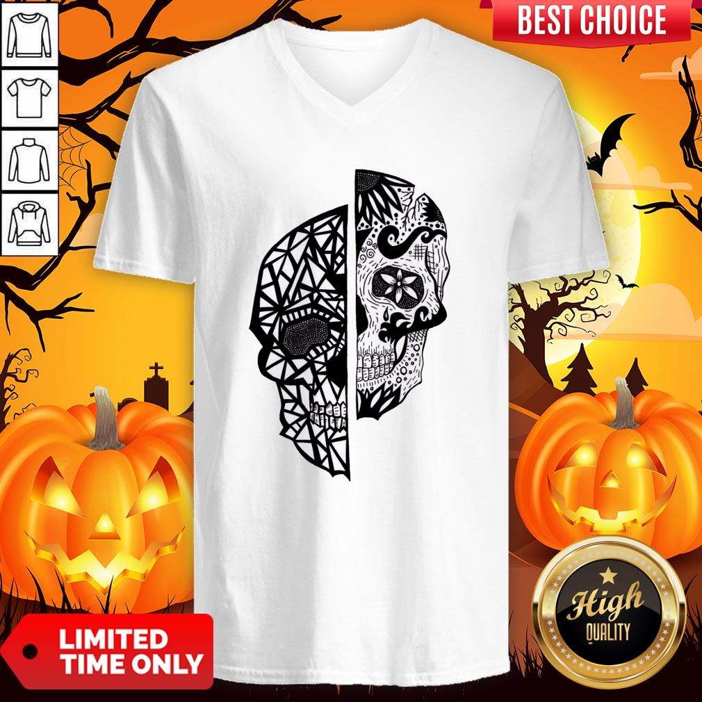 Two Faces Sugar Skull Dia De Los Muertos Day Of The Dead Shirt