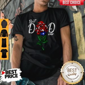 Funny Best Dad Ever Rose American Flag Shirt