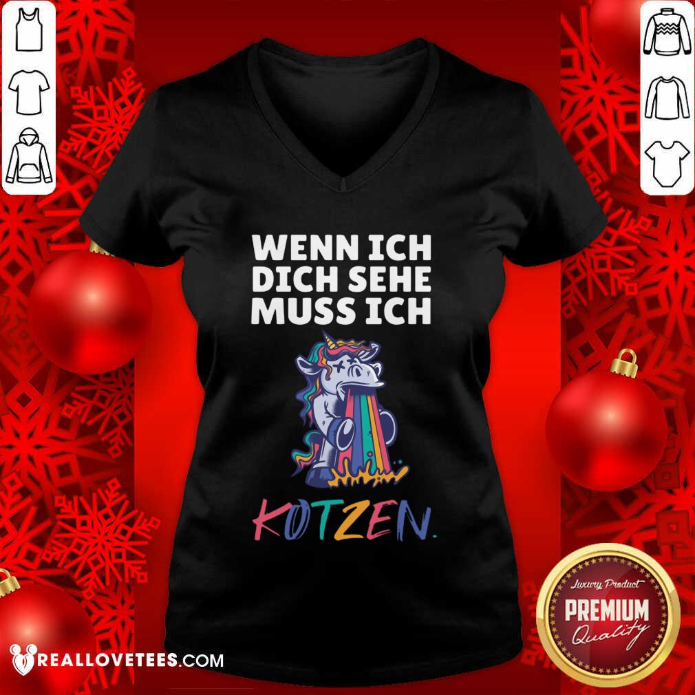Unicorn Wenn Ich Dich Sehe Muss Ich Kotzen Shirt