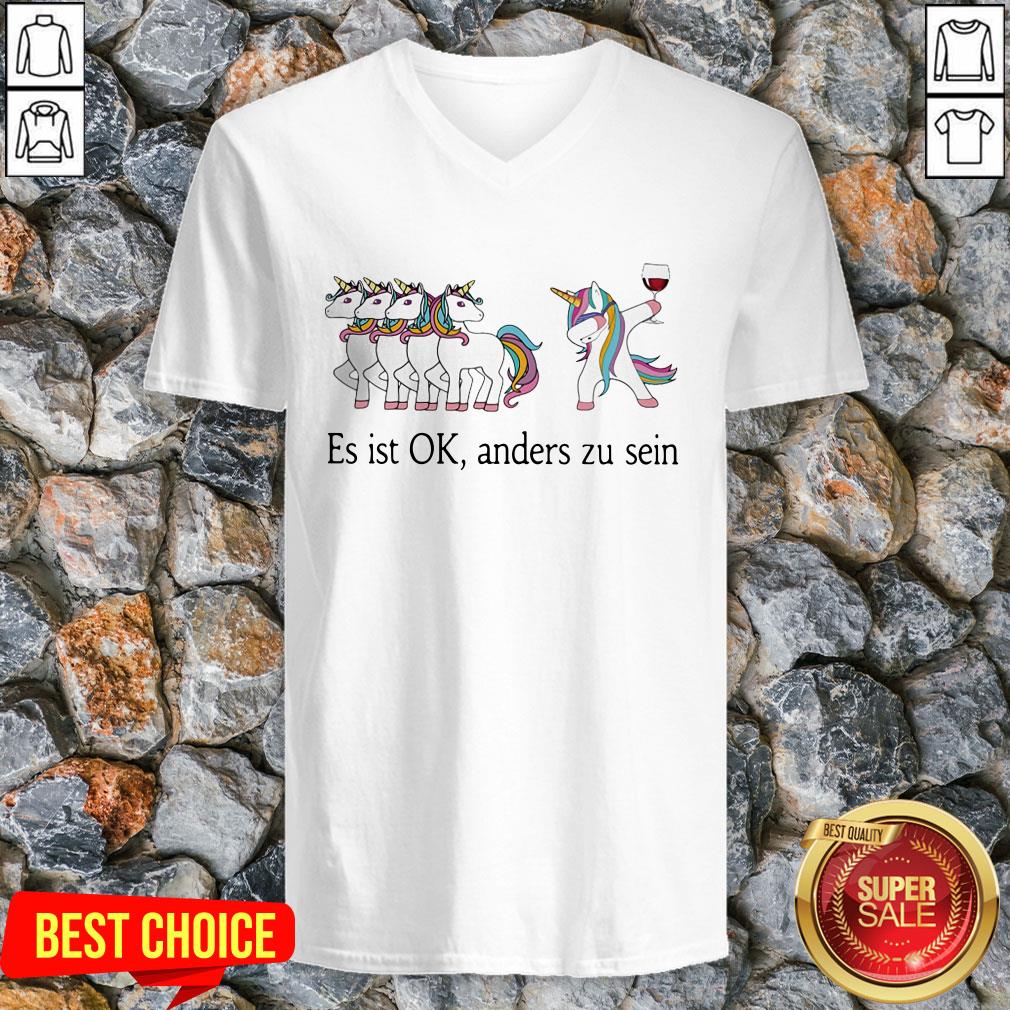 Unicorn Wine Es Ist Ok Anders Zu Sein Shirt