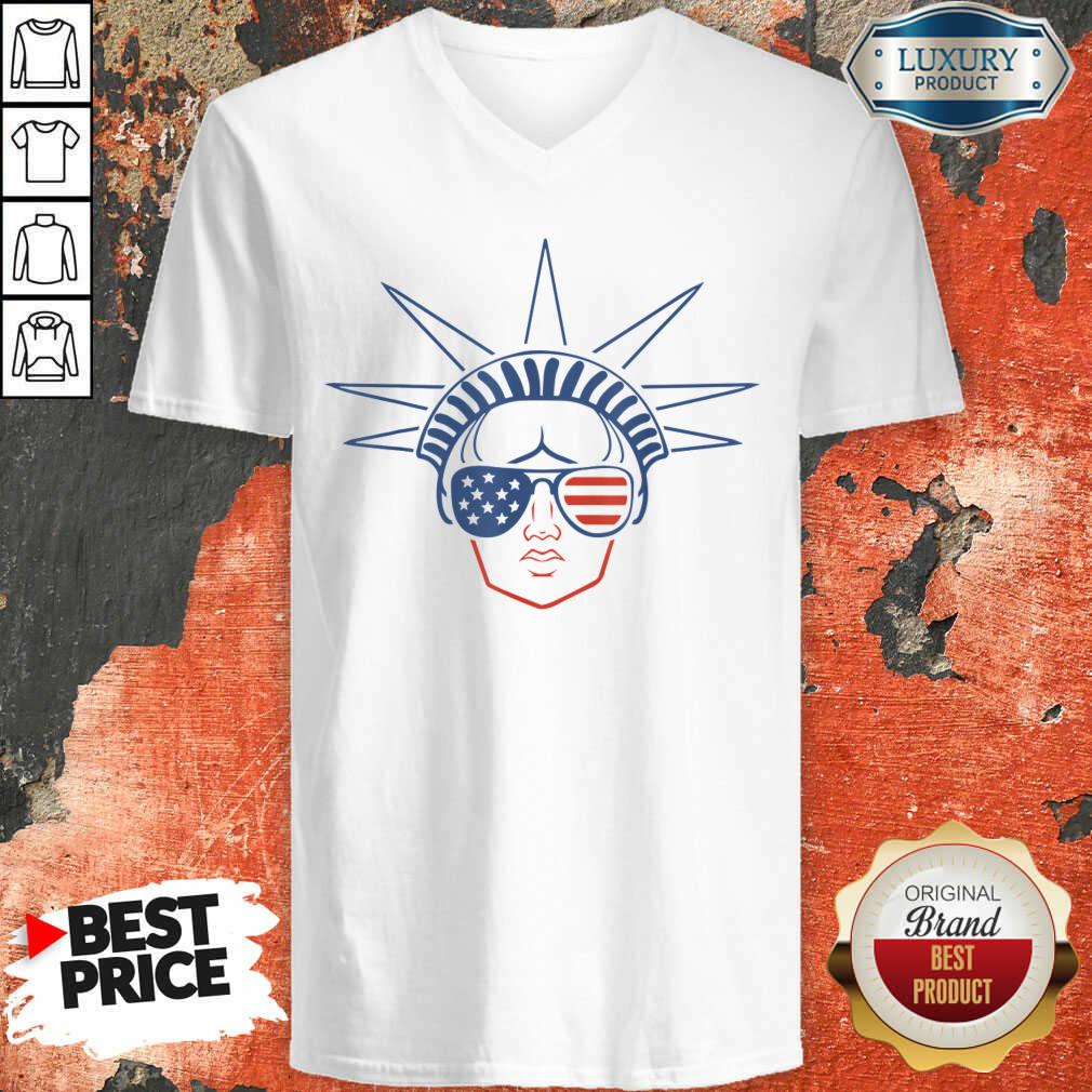 US Flag Statue Of Liberty Sunglasses Apparel July 4th Party Shirt