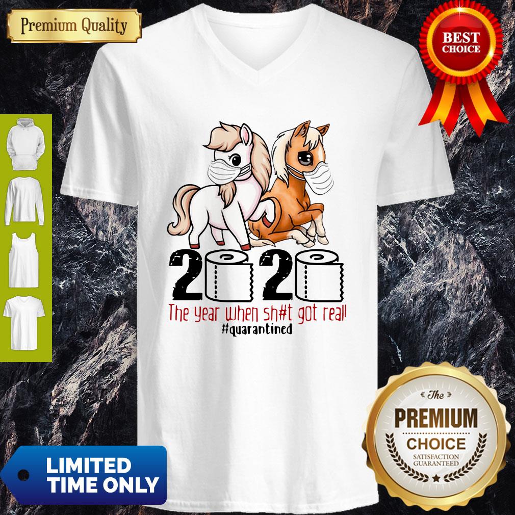 Horse Mask 2020 The Year When Shit Got Real Quarantined Coronavirus Shirt