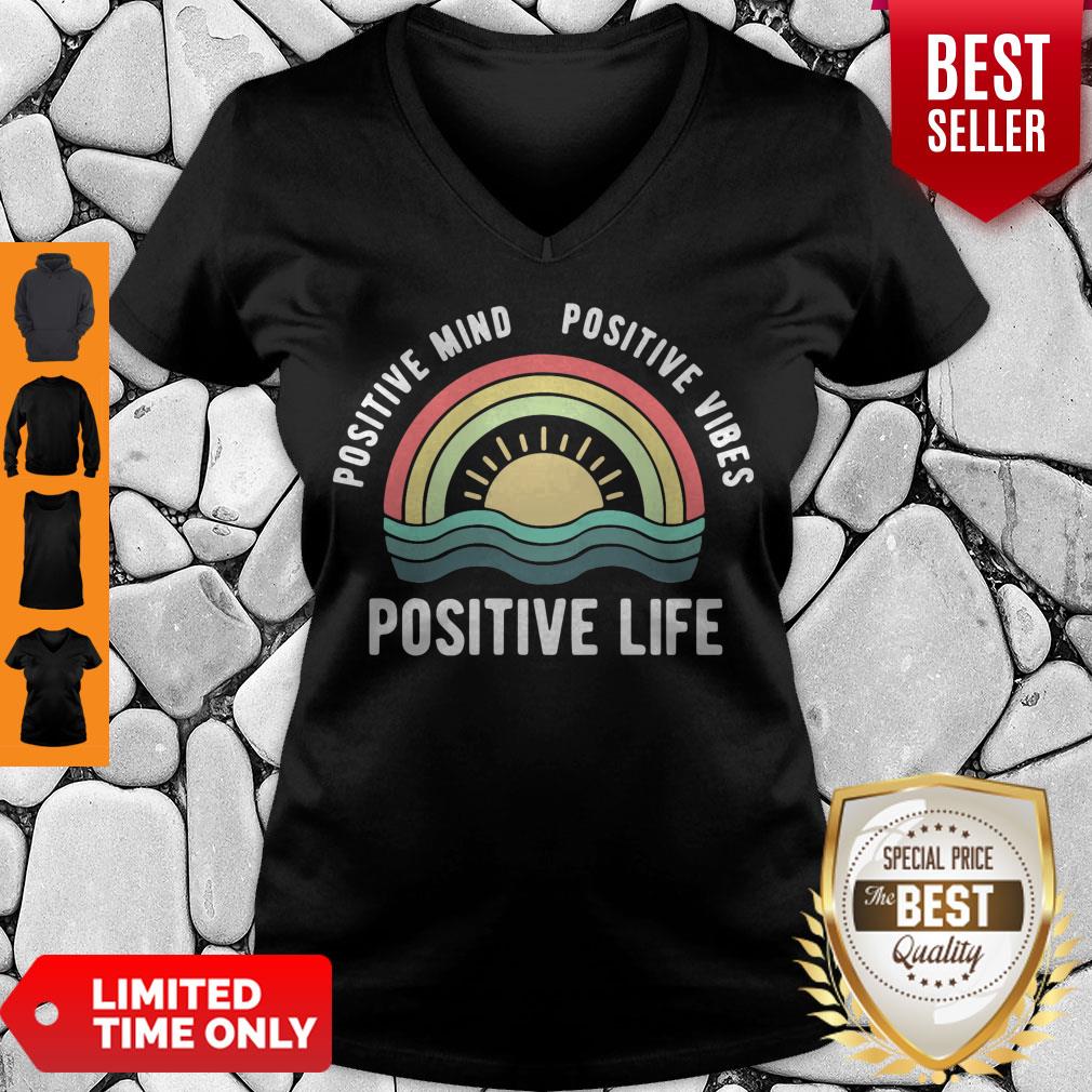 Official Positive Mind Positive Vibes Positive Life Rainbow Shirt