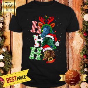 Ho Ho Ho Horse Reindeer Christmas Santa Laugh Shirt