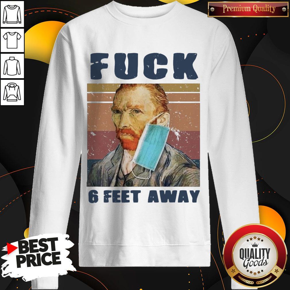 Van Gogh Face Mask Fuck 6 Feet Away Vintage Shirt