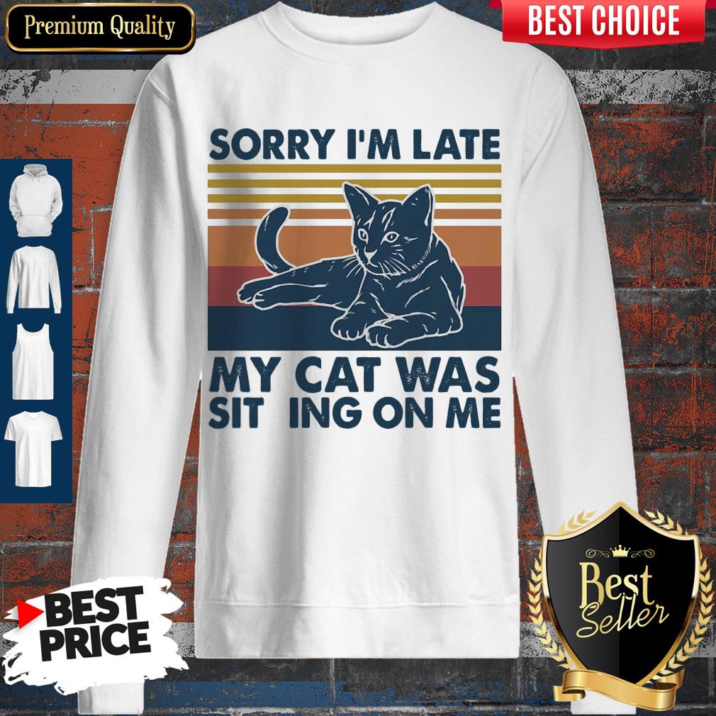 Vintage Sorry I'm Late My Cat Was Sitting On Me Vintage Shirt